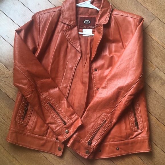 Authentic leather jacket. Rustic orange. - Picture 1 of 7